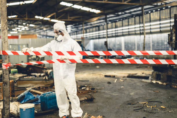 Professional Biohazard Cleanup technician working in Cortland, NY